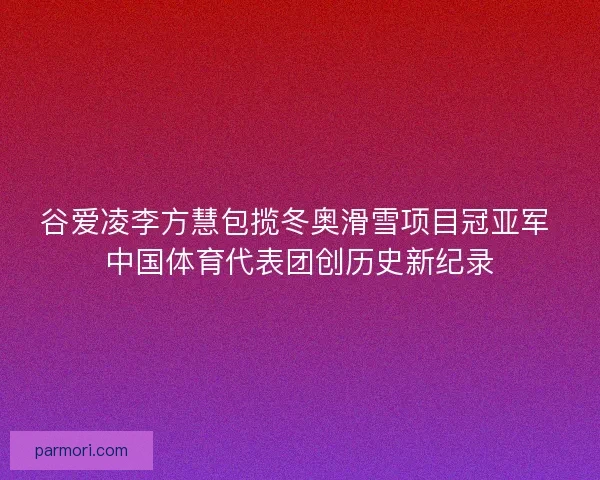 谷爱凌李方慧包揽冬奥滑雪项目冠亚军 中国体育代表团创历史新纪录